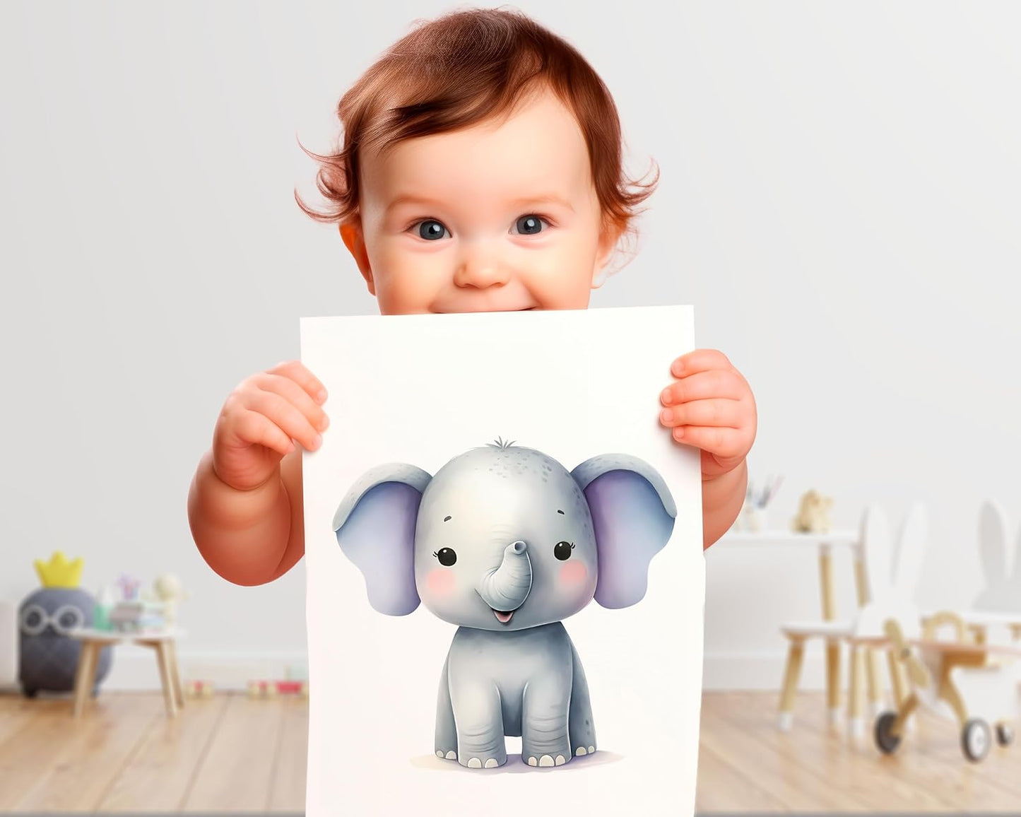 Heimisch Wunder Kinderzimmer Poster Elefant – Liebevolle Wanddekoration für Jungen und Mädchen – Niedliche Deko für das Kinderzimmer